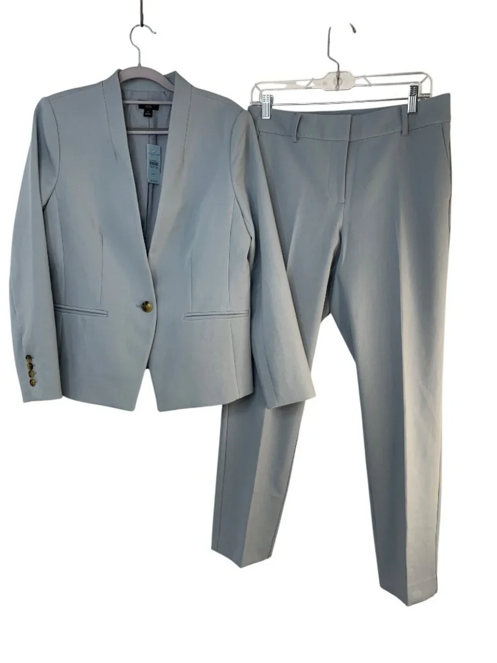 Ann Taylor Matching Blue Blazer & Ankle Pants Suit  8P Jacket 4 Pants Separates - Picture 2 of 15